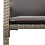 vidaXL Tabourets de bar jardin coussins lot de 2 gris résine tressée