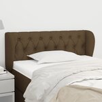 vidaXL Tête de lit avec oreilles Marron foncé 93x23x78/88 cm Tissu