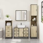 vidaXL Ensemble de meubles de salle de bain 3 Pièces chêne sonoma