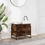 vidaXL Boîte de rangement avec couvercle chêne fumé bois d'ingénierie