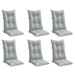 vidaXL Coussins de chaise à dossier haut lot de 6 gris clair mélangé