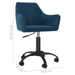 Vidaxl chaises pivotantes à manger lot de 2 bleu velours