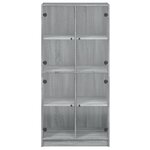 vidaXL Buffet haut avec portes gris sonoma 68x37x142cm bois ingénierie