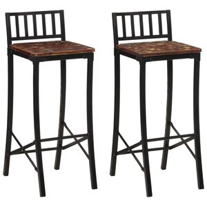 vidaXL Chaises de bar lot de 2 bois de récupération massif