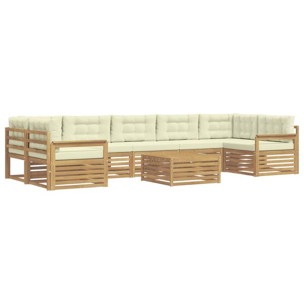 vidaXL Ensemble de canapés d'extérieur 8 Pièces Blanc et crème