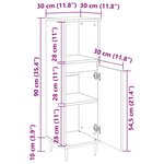 vidaXL Armoire de salle de bain gris béton 30x30x100 cm