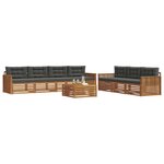 vidaXL Ensemble de canapés d'extérieur 8 Pièces Naturel et Anthracite