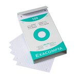 Étui De 100 Fiches - Bristol Quadrillé 5x5 Perforé 100x150mm - Blanc - X 10 - Exacompta