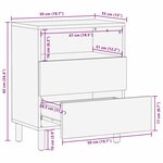 vidaXL Cabinet de chevet Marron 50 x 33 x 62 cm Bois d'acacia massif