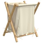 vidaXL Panier à linge blanc crème 45x55x63 5 cm bambou