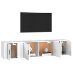 vidaXL Ensemble de meubles TV 3 Pièces Blanc Bois d'ingénierie