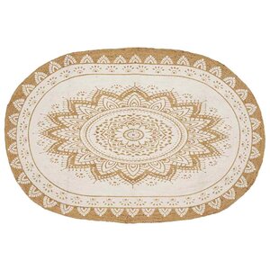 vidaXL Tapis en Jute Floral Naturel 205 x 305 cm Jute