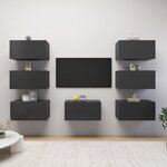 vidaXL Meubles TV 7 Pièces Gris 30 5x30x60 cm Bois d'ingénierie