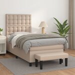 vidaXL Sommier à lattes de lit avec matelas Cappuccino 90x200 cm