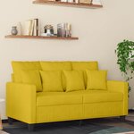 vidaXL Canapé à 2 places Jaune 120 cm Velours