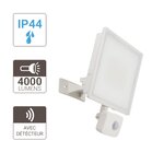 Projecteur led mural blanc  détecteur de mouvement  50 w  4000 lumens