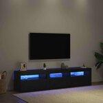 vidaXL Meuble TV 2 Pièces Chêne noir 180 x 35 x 40 cm Bois d'ingénierie