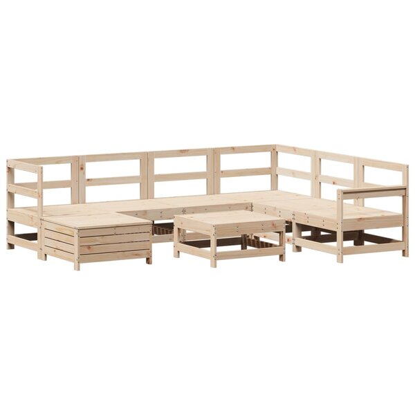 vidaXL Salon de jardin 8 Pièces bois de pin massif