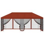 vidaXL Gazebo avec murs latéraux 6 x 3 m Terre cuite