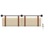 vidaXL Tête de lit suspendue Avec lumière LED Crème PU antique