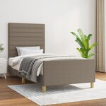 vidaXL Cadre de lit avec tête de lit Taupe 90x200 cm Tissu
