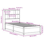 vidaXL Cadre de lit sans matelas 90x190 cm bois de pin massif