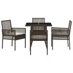 vidaXL Ensemble de salle à manger pour jardin 5 Pièces Marron Poly rotin