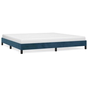 vidaXL Cadre de lit sans matelas bleu foncé 200x200 cm velours