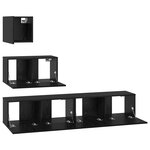 vidaXL Meuble TV mural 4 Pièces Chêne noir 80 x 30 x 30.5 cm