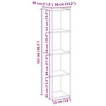 vidaXL Bibliothèque chêne artisanal 36x30x143 cm bois d'ingénierie