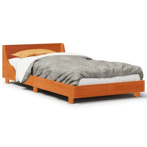 vidaXL Cadre de lit sans matelas cire marron 75x190 cm bois pin massif