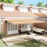 vidaXL Auvent Rétractable with Manuel 600 × 350 cm jaune et orange