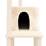 vidaXL Arbre à chat avec griffoirs en sisal Crème 144 5 cm