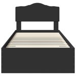 vidaXL Cadre de lit avec tiroir Noir 75 x 190 cm Bois d'ingénierie