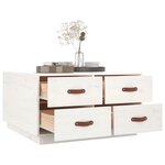 vidaXL Table basse Blanc 80x80x45 cm Bois massif de pin