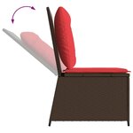 vidaXL Canapé de jardin avec coussin Marron et rouge polyrotin