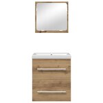 vidaXL Ensemble de mobilier de salle de bain 2 Pièces Chêne artisanal