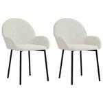 vidaXL Chaises à manger lot de 2 Crème Velours