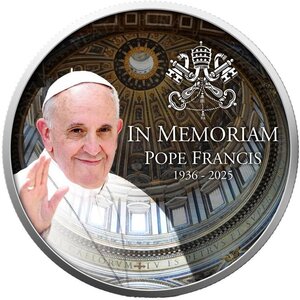 Pièce de monnaie en Argent g 31.1 (1 oz) Millésime 2024 IN MEMORIAM POPE FRANCIS