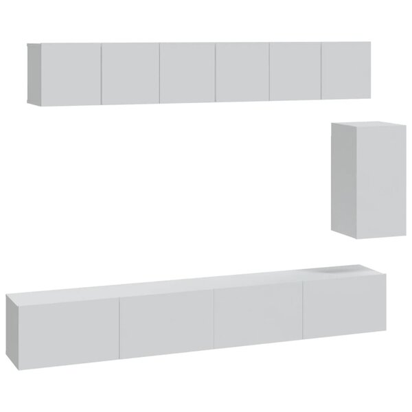 vidaXL Ensemble de meubles TV 6 Pièces Blanc Bois d'ingénierie