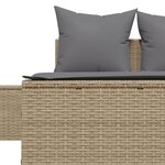 vidaXL Chaise longue double avec coussins beige résine tressée