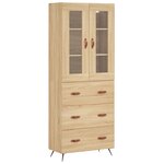 vidaXL Buffet haut Chêne sonoma 69 5x34x180 cm Bois d'ingénierie