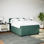 vidaXL Sommier à lattes de lit et matelas Vert foncé 140x190cm Velours