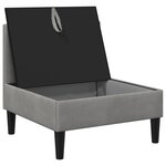 vidaXL Canapé moyen avec rangement Gris clair Velours