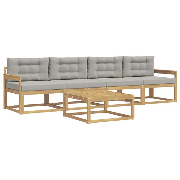vidaXL Ensemble de canapés d'extérieur 4 pc Blanc et gris clair