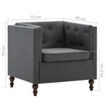 vidaXL Fauteuil gris foncé tissu