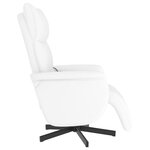 vidaXL Fauteuil inclinable de massage repose-pieds blanc similicuir