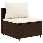 vidaXL Salon de jardin avec coussins 8 Pièces marron résine tressée