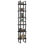 vidaXL Bibliothèque à 6 niveaux noir 40x30x210 cm bois ingénierie