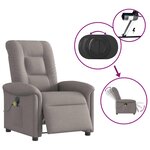 vidaXL Fauteuil de massage inclinable électrique Taupe Tissu